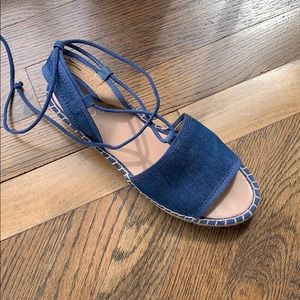 Franco Sarto- denim-tie up sandal